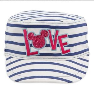 Disney Parks Women's Cadet Hat - Mickey And Minnie Sweetheart Cap LOVE striped